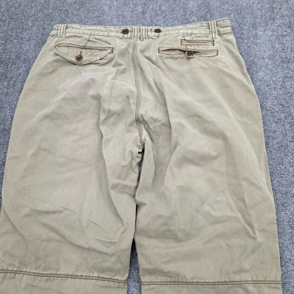 Vtg Polo Ralph Lauren Men Green Cotton Double Knee Military Field Pants 36/32